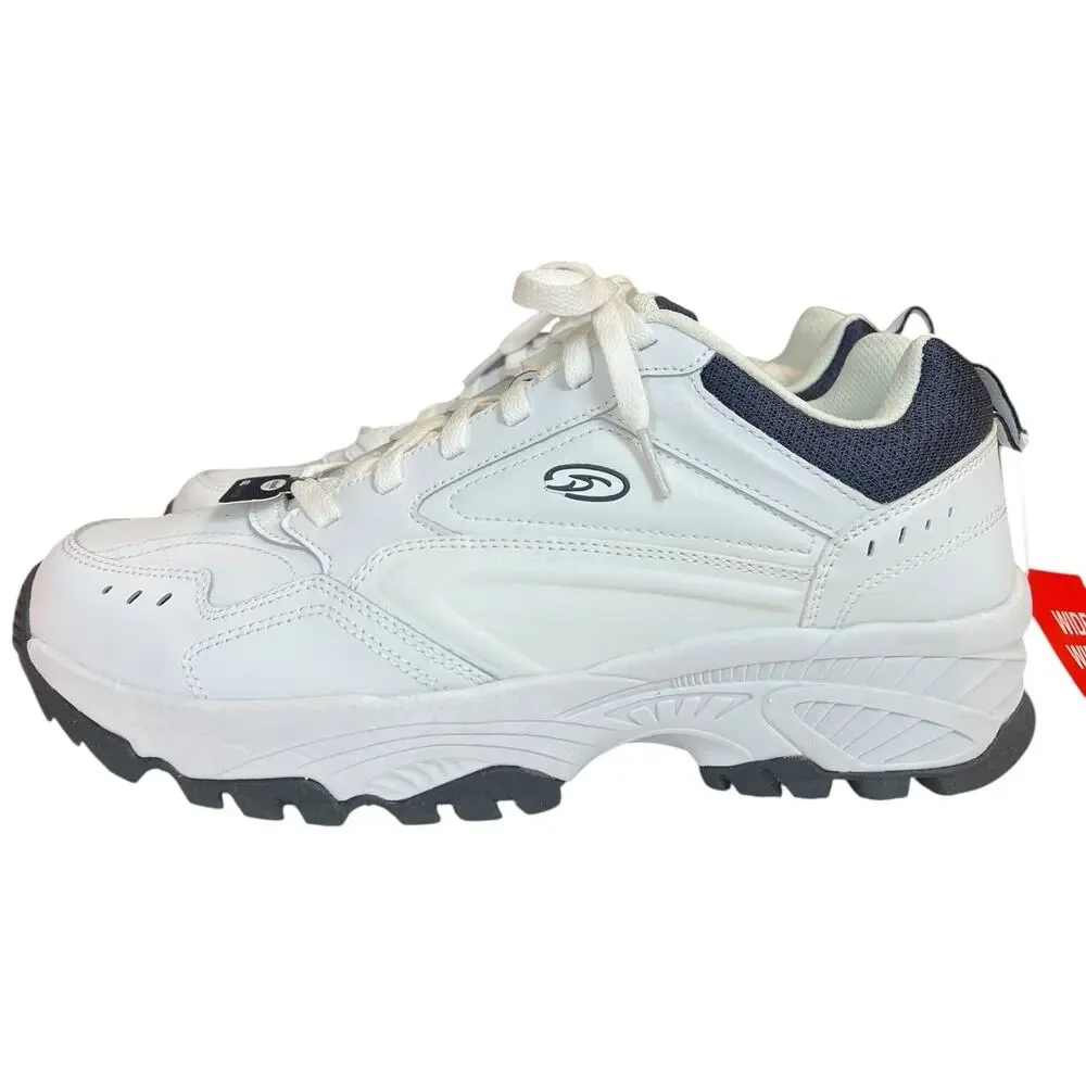 NWT Dr. Scholl’s Stamina Men’s White Navy Chunky Sneakers Gel Cushion Size 12W